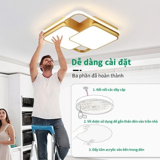 【COD】Đèn trần phòng khách💖đèn ốp trần 3 màu 💖Đèn trang trí trần vuông / tròn