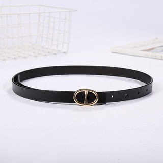 Dây nịt, thắt lưng thời trang nữ, dây lưng da thật, khóa bấm kim loại, bản rộng 2cm W95