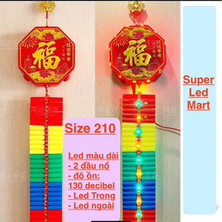 Pháo Điện Tử Trang Trí Tết- Điều Khiển Từ Xa Dài 200cm Có Đèn Led Chữ Việt