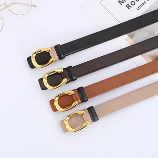 Thắt lưng, dây lưng thời trang Nữ, dây nịt da thật, khóa bấm kim loại hình chữ C mạ bóng W96