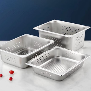 Khay inox 304 Có Lỗ  thoát nước Chubby Chef Khay 5 mặt đều có lỗ để thoát nước tiện lợi để rửa rau củ quả