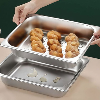 Khay inox 304 Có Lỗ  thoát nước Chubby Chef Khay 5 mặt đều có lỗ để thoát nước tiện lợi để rửa rau củ quả