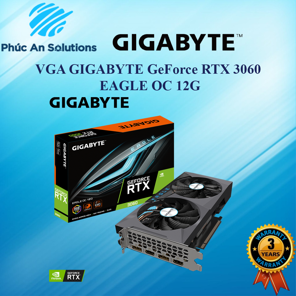 VGA GIGABYTE GeForce RTX 3060 EAGLE OC 12G | Shopee Việt Nam