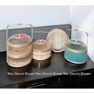 Giỏ tre trang trí tự nhiên và gần gũi có tay cầm