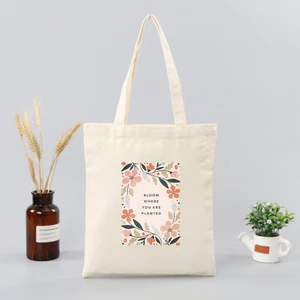 Túi vải tote họa tiết hoa vàng Bloom cổ điển -Túi canvas thời trang đi chơi đi học, làm quà tặng dài 35x40 TOTa018