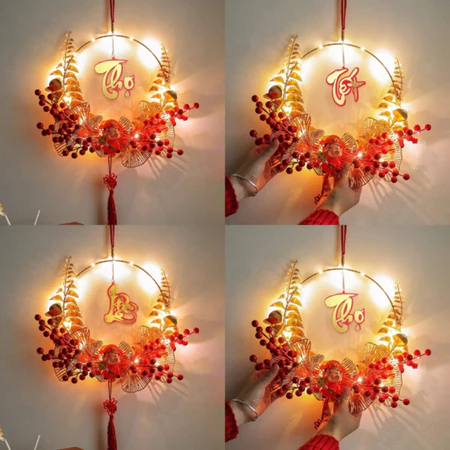 Vòng hoa Treo Tết Trang Trí Cửa Nhà Chữ Phúc Lộc Thọ Tết 