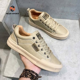 [ NEAN SHOES ] Giày Sneaker Nam NEAN Shoes Da Cao Cấp Đế Cao Su Đúc Êm Ái 4 Màu Nâu Đen Kem Trắng