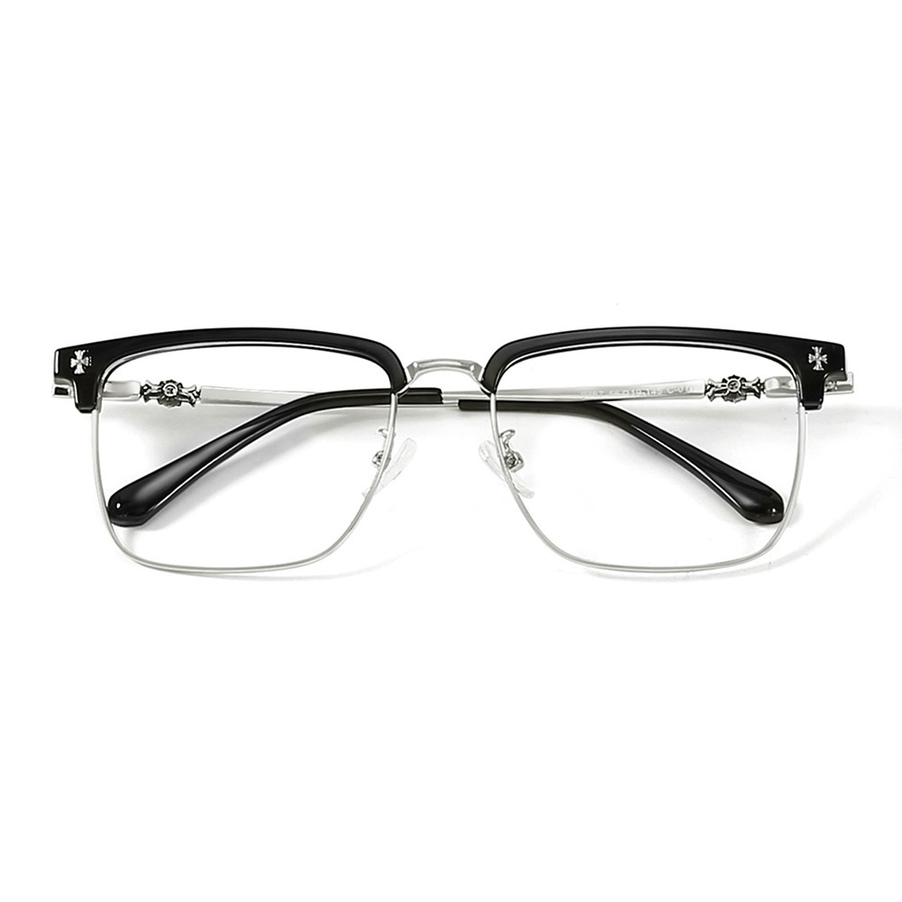 Ảnh Gọng kính cận nửa viền thời trang nam nữ ANDU dáng vuông chống tia UV chất liệu kim loại - 11228 3