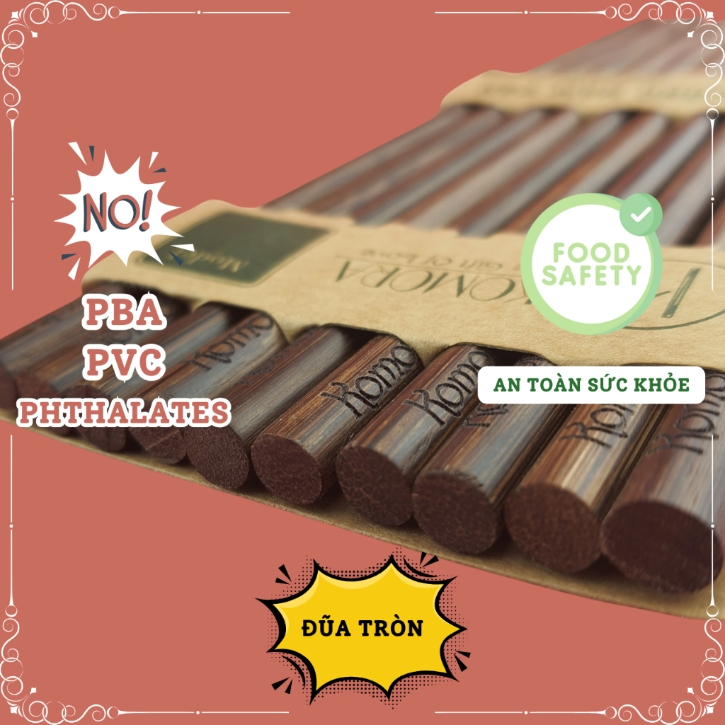 [Đặc Sản Bình Thuận] [Vỉ 5 Đôi] Đũa Buông Hàm Tân KOMORA, Bền Chắc, Không Ẩm Mốc, An Toàn Sức Khỏe