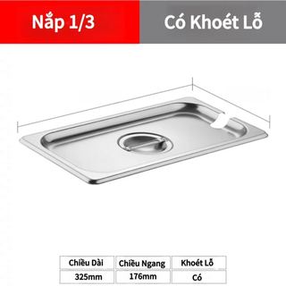 Nắp inox Có khoét lỗ đựng thạch topping trà sữa chất liệu inox nhiều kích thước Chubby Chef
