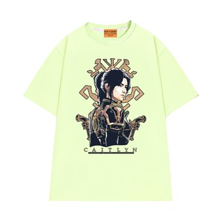 Áo Thun Liên Minh Huyền Thoại NGỐ TEE Arcane Caitlyn Form Unisex Rộng Rãi Thoáng Mát