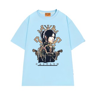 Áo Thun Liên Minh Huyền Thoại NGỐ TEE Arcane Caitlyn Form Unisex Rộng Rãi Thoáng Mát