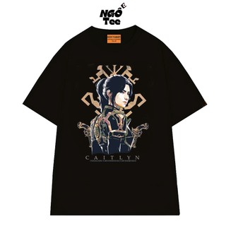 Áo Thun Liên Minh Huyền Thoại NGỐ TEE Arcane Caitlyn Form Unisex Rộng Rãi Thoáng Mát