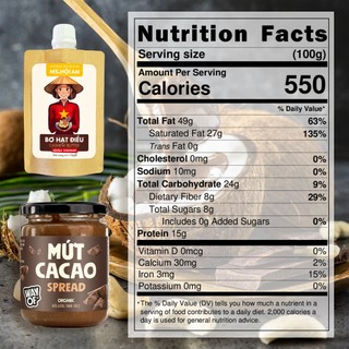 Bơ Hạt Điều Cacao Ms. Hoi An - Không Đường Tinh Luyện - Ngọt Tự Nhiên Eat Clean