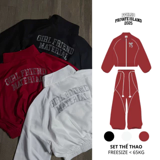 [CÓ TÁCH LẺ] SET ÁO KHOÁC ĐÍNH ĐÁ GIRLFRIEND FORM BOXY THỂ THAO MIX