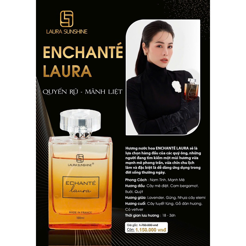 Nước Hoa Chiết No 10 - Enchanté Laura Paris Nhật Kim Anh Unisex Quyến Rũ Cuốn Hút