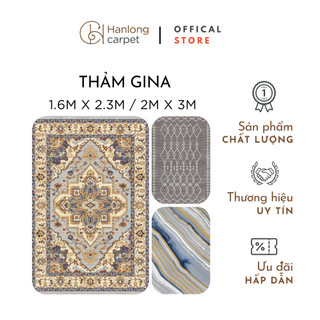 [H] Thảm trải phòng khách GINA cao cấp đế cao su non, bề mặt lông nhí mềm mịn tạo cảm giác thoải mái