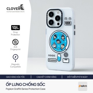 Ốp Lưng Nhám Mờ iPhone 17 Pro Max Họa Tiết Hoạt Hình Doraemon Vòng Từ Tính Popkon