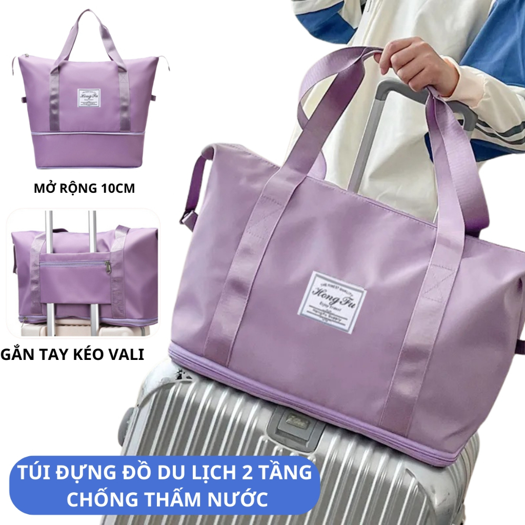 Túi Hong Fu chống nước 2 tầng, túi đựng đồ du lịch chống nước cài vali ...