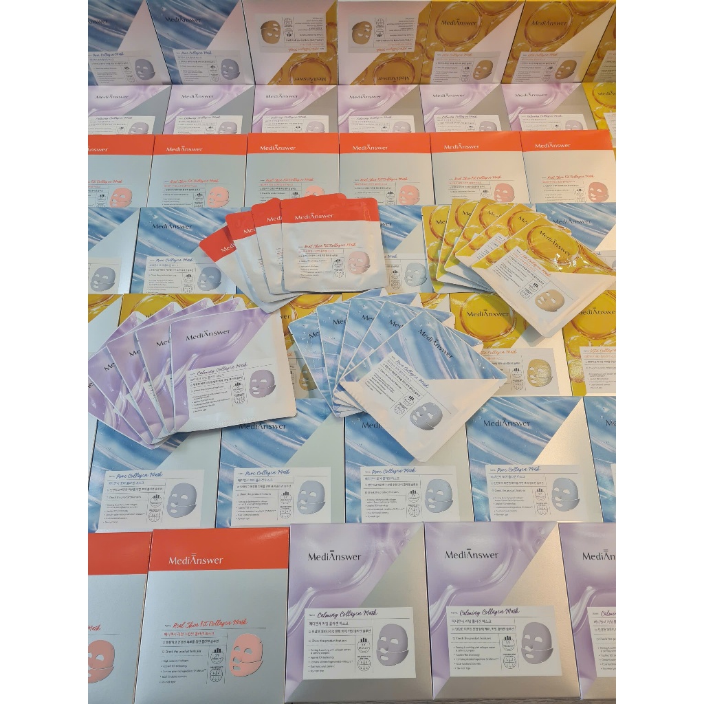 Mặt nạ thạch Collagen 4 màu gồm  Vita, MediAnswe Pore, MediAnswer Real Skin Fit, MediAnswer Calming - Hộp