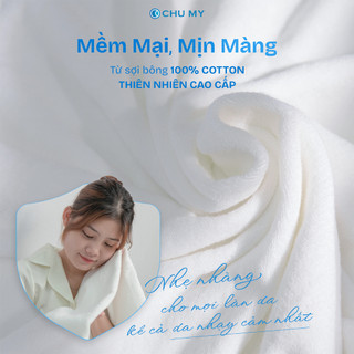 Khăn Mặt Cotton 100% CHU MY - Khăn Mặt Trắng Khách Sạn, Khăn Vuông Cotton 25x25, 30x30, 34x34