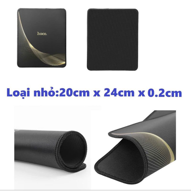 Miếng Lót Chuột Hoco GM22 Chất Liệu Cao Su Siêu Bền Lướt chuột dễ dàng, viền 20x24cm chắc chắn.