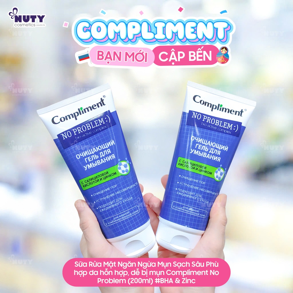 Ảnh Sữa Rửa Mặt Compliment No Problem Giúp Làm Sạch Sâu, Hỗ Trợ Giảm Mụn (200ml/tuýp) 1