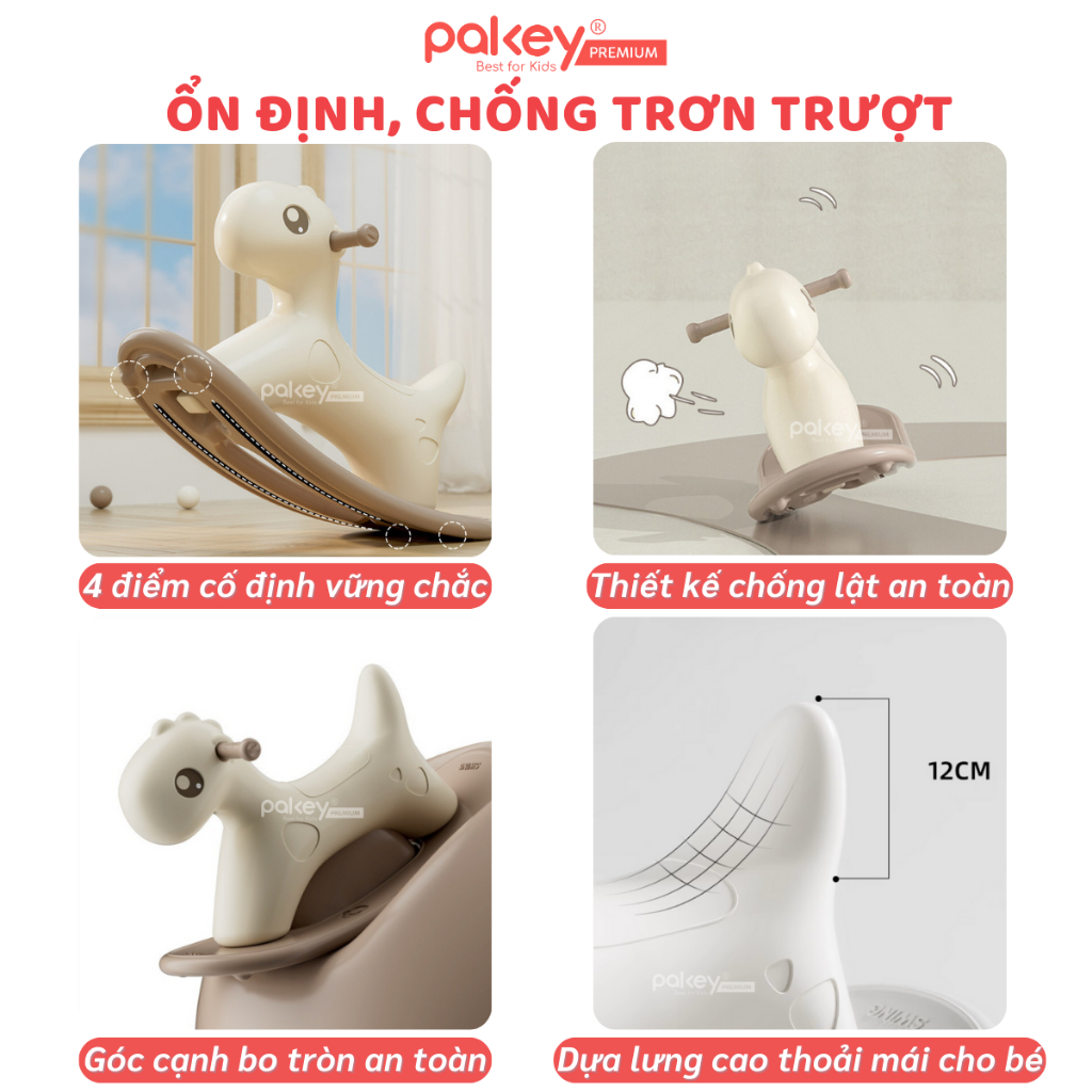 Ảnh Ngựa Bập Bênh Cho Bé Phong Cách Hàn Quốc, Bập Bênh Cho Bé Chống Lật, An Toàn Màu Sắc Dễ Thương RH01 4