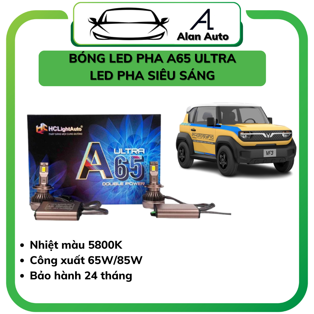 Bóng LED pha A65 ULTRA, bóng Led pha ô tô siêu sáng, Đủ mã chân ...