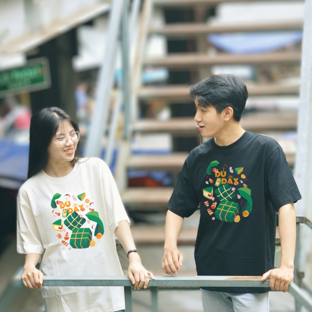 Áo thun cotton unisex nam nữ Goodore BST Ăn Tết mẫu Đủ Đầy thoáng mát năng động form Oversize thiết kế độc đáo