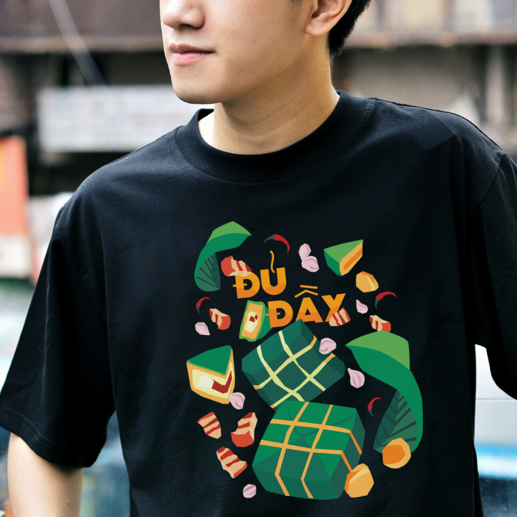 Áo thun cotton unisex nam nữ Goodore BST Ăn Tết mẫu Đủ Đầy thoáng mát năng động form Oversize thiết kế độc đáo
