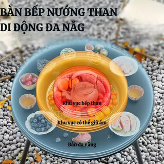Bàn bếp nướng than hoa 2in1 đa năng, bàn nướng dã ngoại để sân vườn mang đi dã ngoại siêu tiện lợi