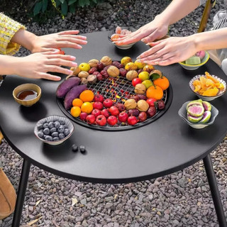 Bàn bếp nướng than hoa 2in1 đa năng, bàn nướng dã ngoại để sân vườn mang đi dã ngoại siêu tiện lợi