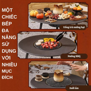 Bàn bếp nướng than hoa 2in1 đa năng, bàn nướng dã ngoại để sân vườn mang đi dã ngoại siêu tiện lợi