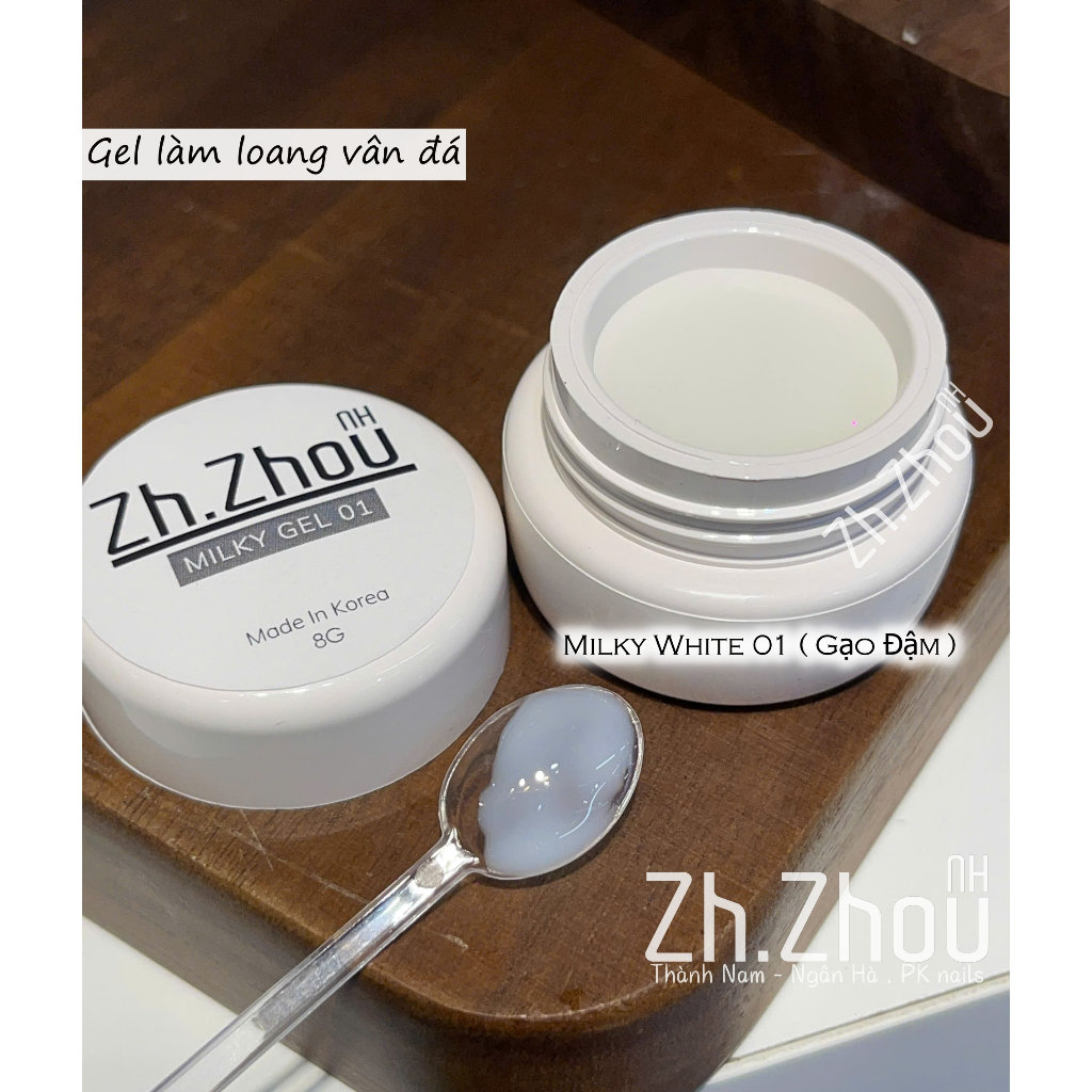 gel milky white chuyên tán vân đá, Gel gạo làm loang vân đá, gel mixing, phụ kiện nail chính hãng