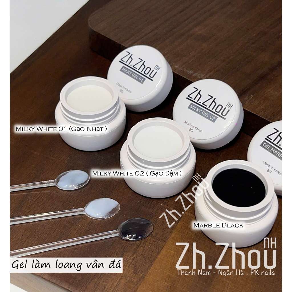 gel milky white chuyên tán vân đá, Gel gạo làm loang vân đá, gel mixing, phụ kiện nail chính hãng