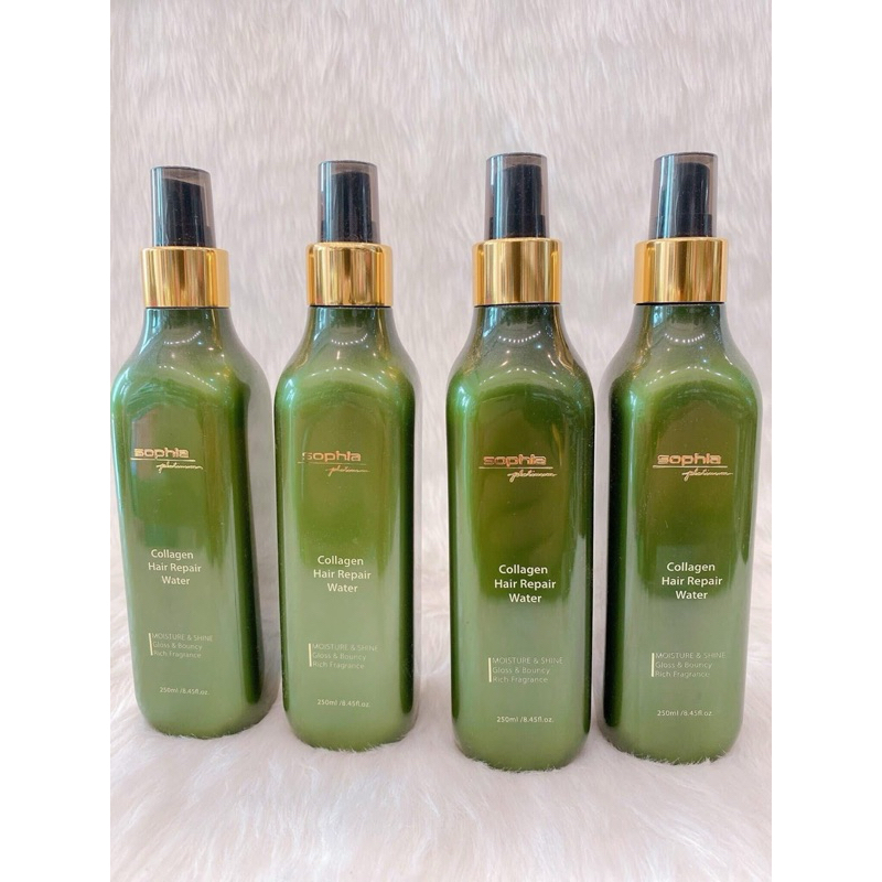 Nước xịt dưỡng tóc Sophia xanh Collagen. Sử dụng trước khi kéo thẳng, bấm xù...giúp bảo vệ tóc trước nhiệt độ cao.