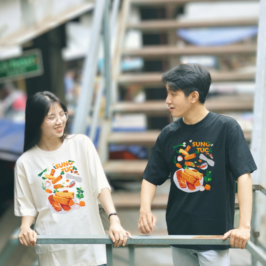Áo thun cotton unisex nam nữ Goodore BST Ăn Tết mẫu Sung Túc thoáng mát năng động form Oversize thiết kế độc đáo