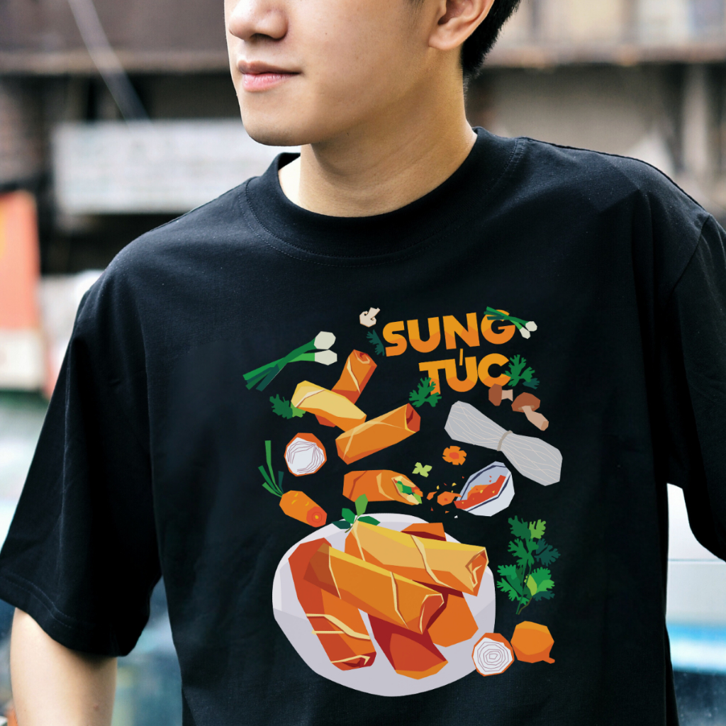Áo thun cotton unisex nam nữ Goodore BST Ăn Tết mẫu Sung Túc thoáng mát năng động form Oversize thiết kế độc đáo