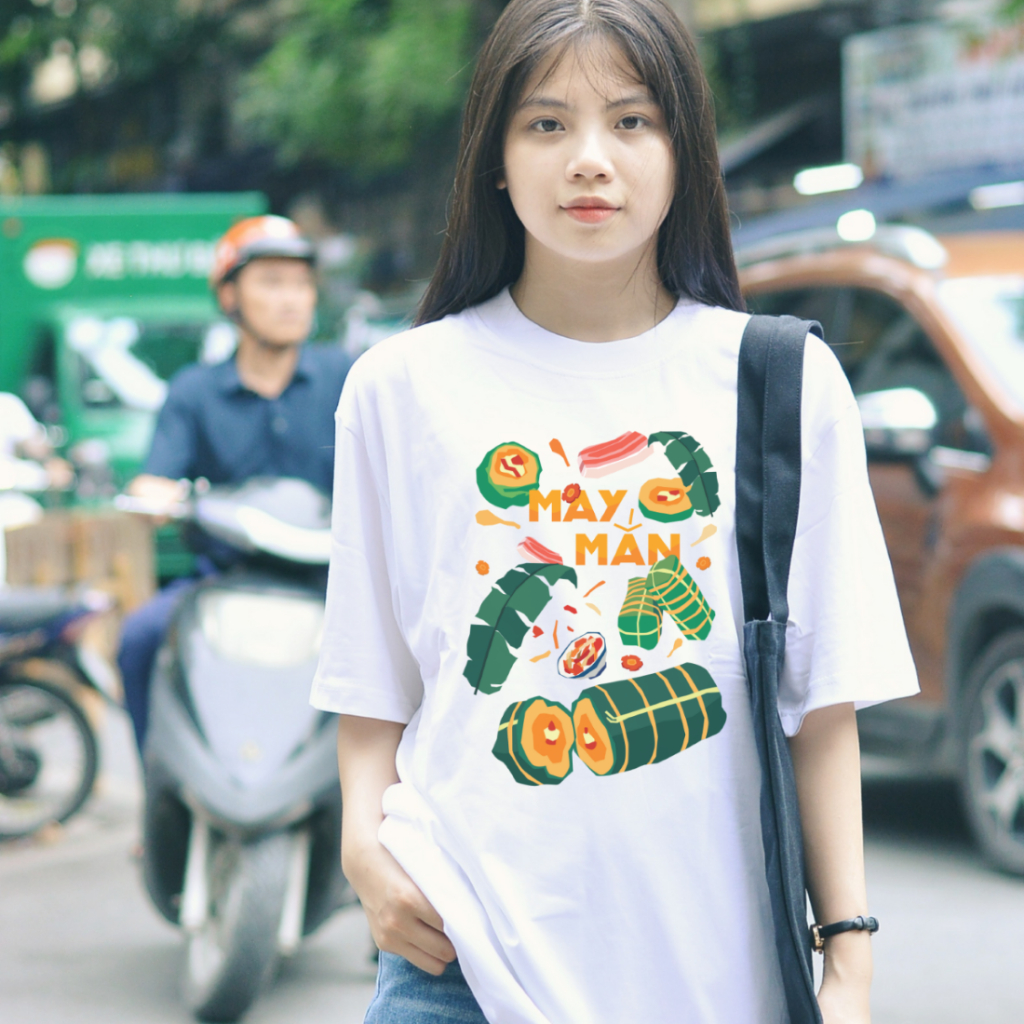 Áo thun cotton unisex nam nữ Goodore BST Ăn Tết mẫu May Mắn thoáng mát năng động form Oversize thiết kế độc đáo