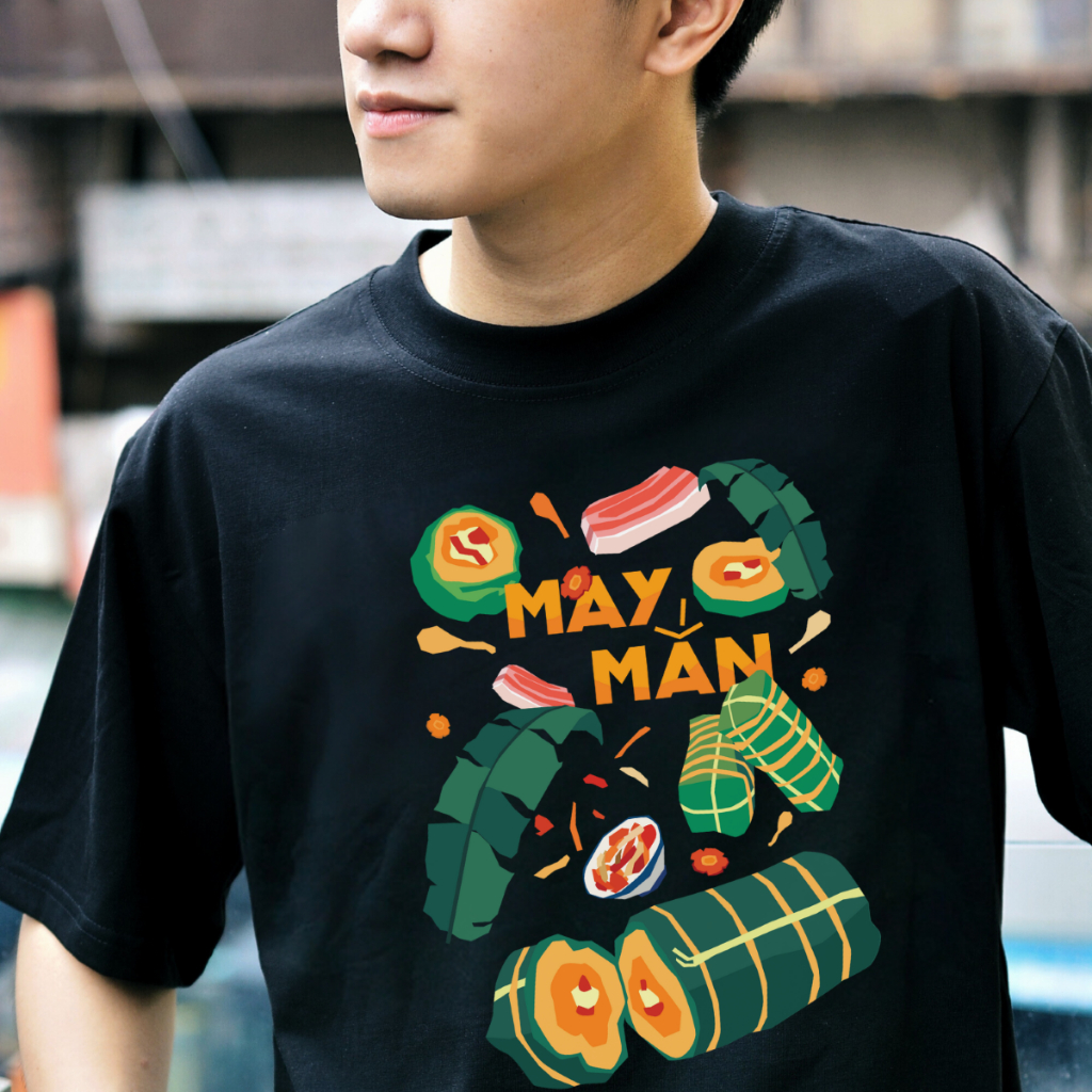 Áo thun cotton unisex nam nữ Goodore BST Ăn Tết mẫu May Mắn thoáng mát năng động form Oversize thiết kế độc đáo