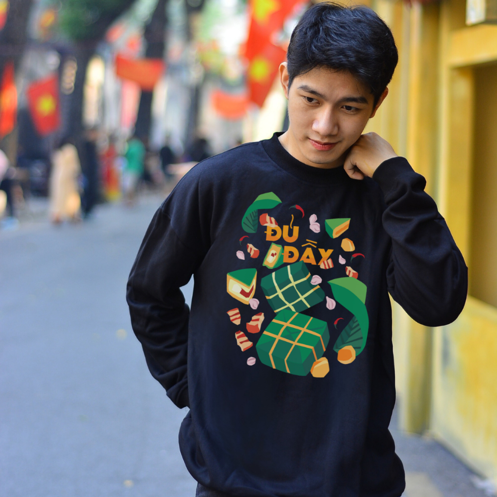 Áo dài tay Sweater nỉ chân cua (Nỉ Da Cá) thương hiệu Goodore mẫu Đủ Đầy dáng Oversize năng động mùa thu đông
