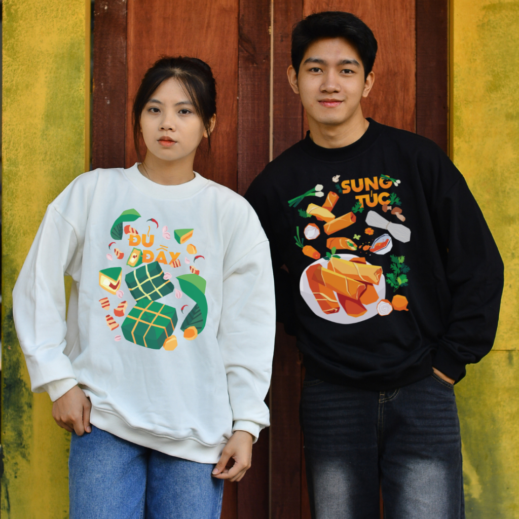 Áo dài tay Sweater nỉ chân cua (Nỉ Da Cá) thương hiệu Goodore mẫu Đủ Đầy dáng Oversize năng động mùa thu đông