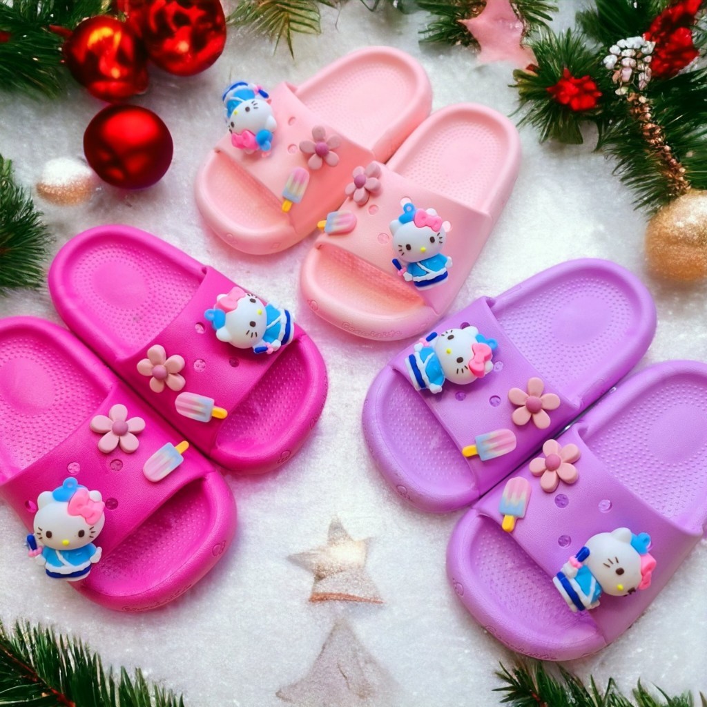 Dép bánh mì cho bé gái hình công chúa thiên thần mèo kitty siêu đẹp êm chân màu dễ thương