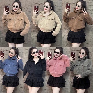 𝗤𝘂𝘆̀𝗻𝗵 𝗛𝗶́ | Áo khoác nhung gân tăm 6 túi mới về, chất vải thoáng mát, by Quỳnh Hí, hỏa tốc hcm