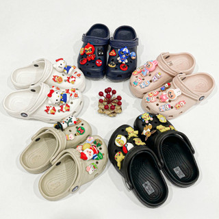 Dép sục classic clog trẻ em cao cấp tặng jibbitz 2D đá siêu nhẹ, dép nhựa cross cho bé trai bé gái êm chân kèm sticker