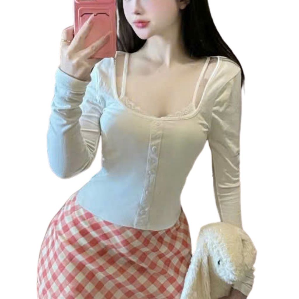 Áo Thun Nữ Tay Dài Bigsize 40-85kg Thun Gân Tăm Lạnh Co Giãn Áo Ôm Body Dễ Thương MS292 ESHOP