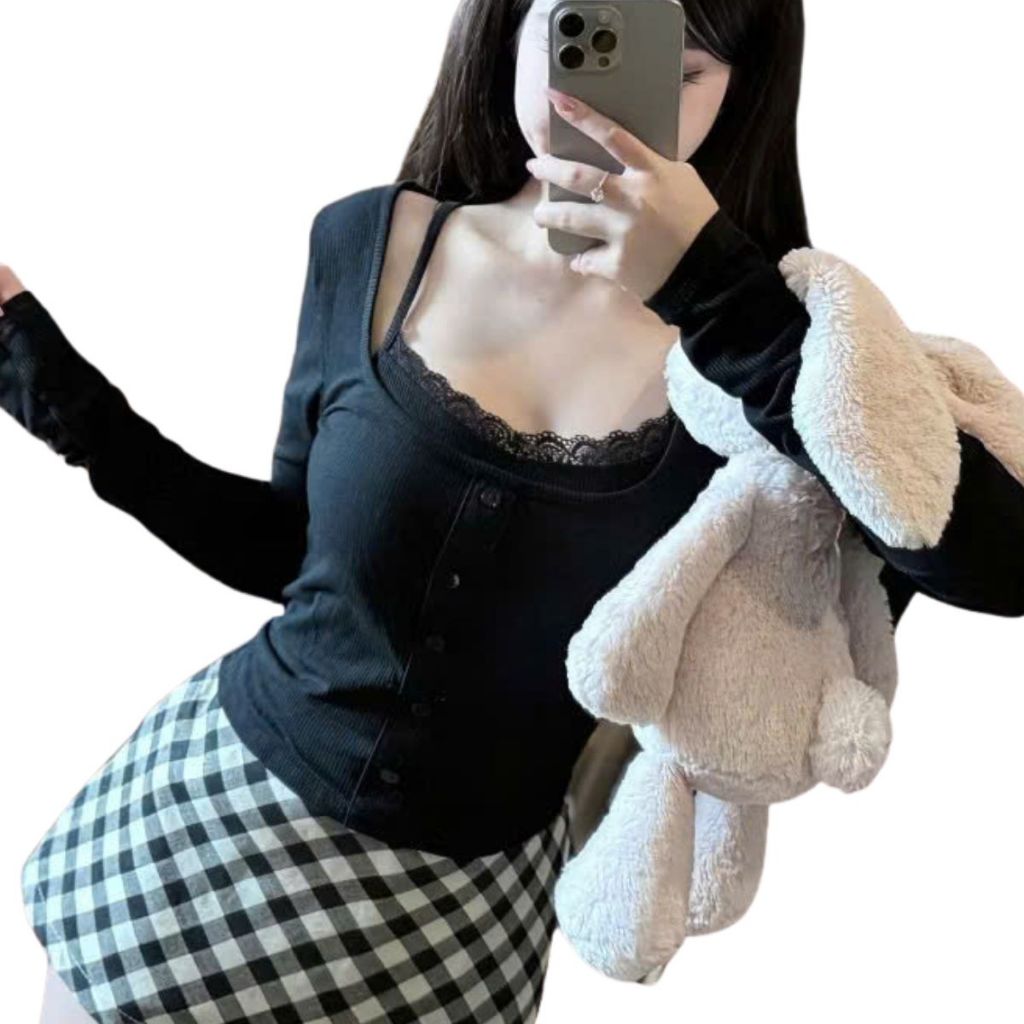 Áo Thun Nữ Tay Dài Bigsize 40-85kg Thun Gân Tăm Lạnh Co Giãn Áo Ôm Body Dễ Thương MS292 ESHOP