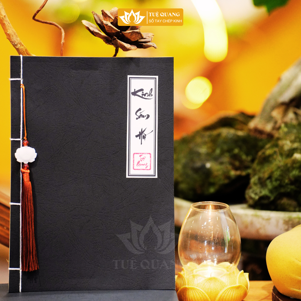 Sổ Chép Kinh Sám Hối In Mờ Giấy Cổ Cao Cấp A4, Thành Kính, Vở Cỡ Chữ Lớn - Tặng Kèm Bút, Ngòi - Tuệ Quang