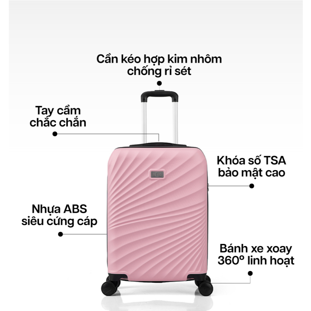 Ảnh Vali Kéo MIAvn Du Lịch Valinice YARI - Size S 20inch, Nhựa ABS Cứng Cáp Bền Bỉ, Khoá TSA, Bảo Hành Trọn Đời 4